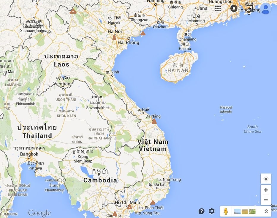 Vietnam mapa dlouhý program 19 dní