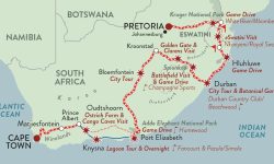 Rovos Rail Jihoafrická rep. mapa